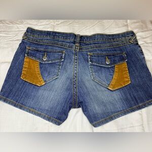 Vintage Y2K 90’s C Pink denim shorts faux suede pockets western cowgirl jr 13